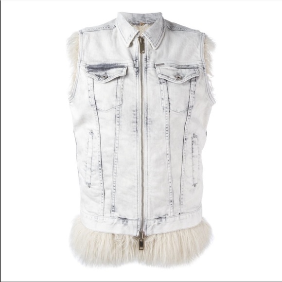 Diesel Denim Furry Sleeveless Reversible Jacket - Picture 3 of 8